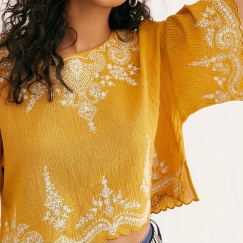 FREE PEOPLE Adriana Woven Tee Size XS